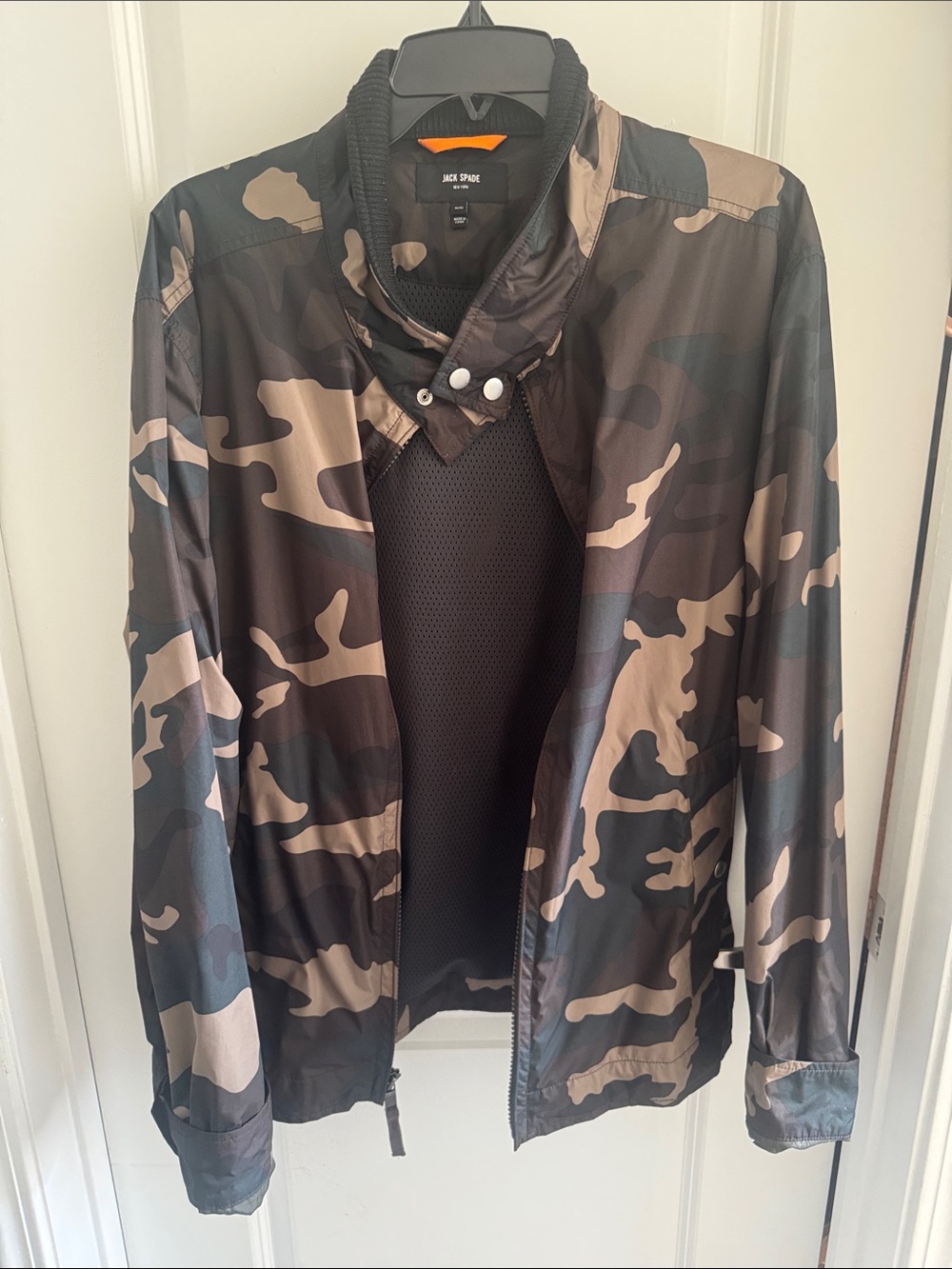 Jack Spade Men's Camo Windbreaker Jacket - Black & Brown